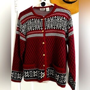 90s Basic Editions Cottage Core Sweater Cardigan - women’s med